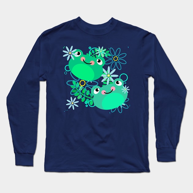 Frog Friends Long Sleeve T-Shirt by alightedsylph